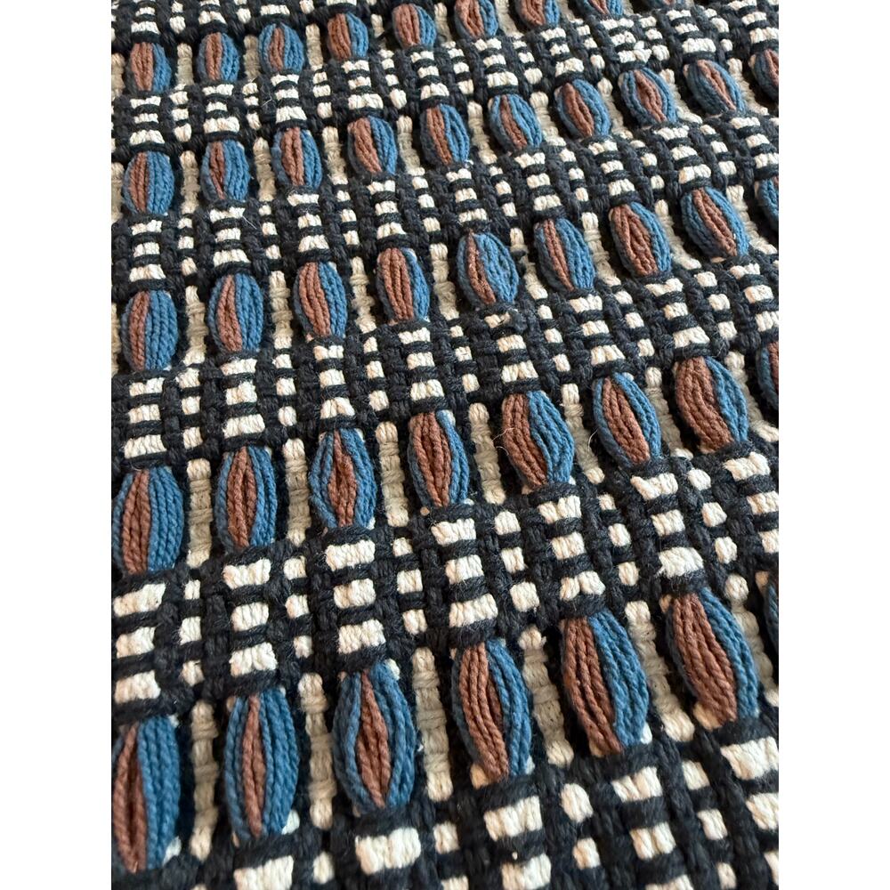 NWOT Crate & Barrel Helms woven Placemats - set of 2  Blue Brown Chunky Knit